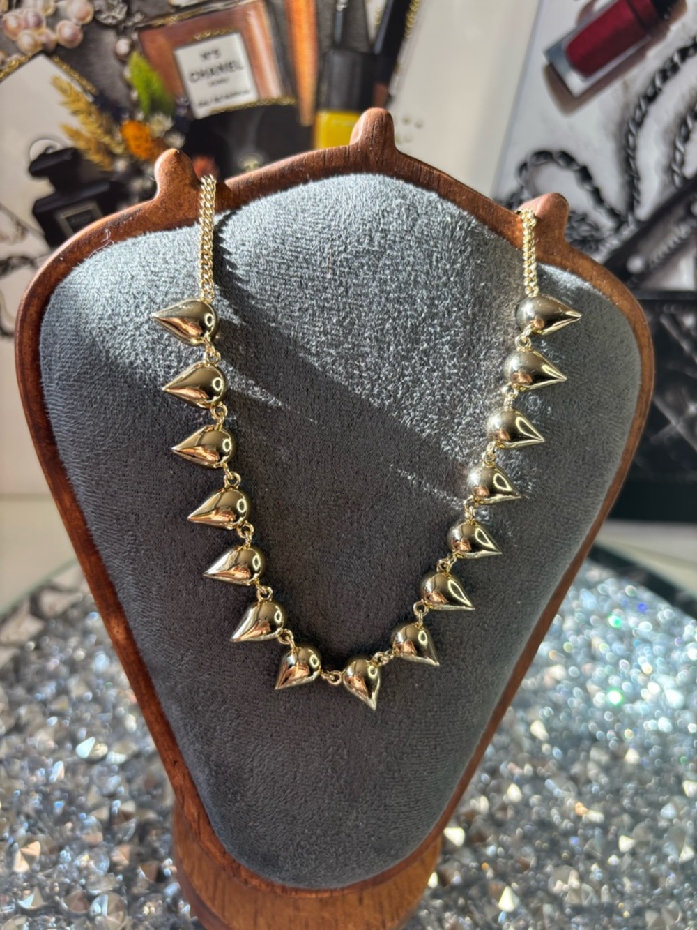 Givenchy multicolor Swarovski crystal necklace in gold tone NWOT - Picture 7 of 12